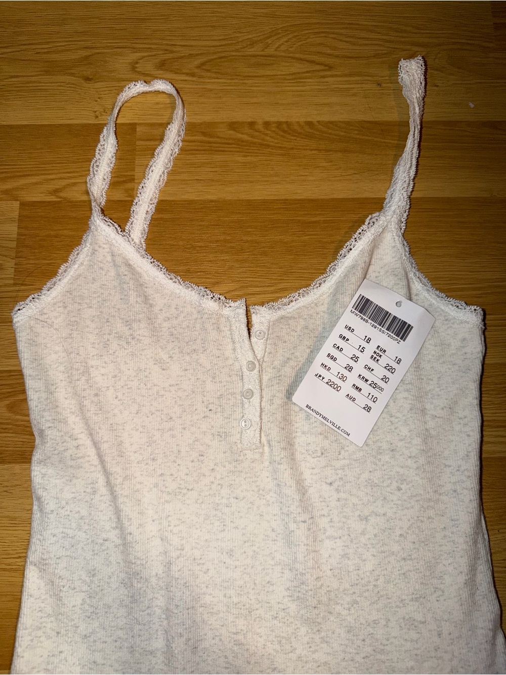 Women's Lace-Trim White Cami Tank Top - Picture 4 of 4
